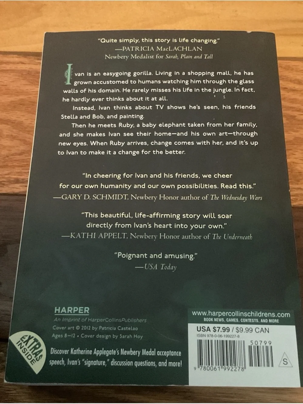 Harper Paperback — Teal & White Back Cover